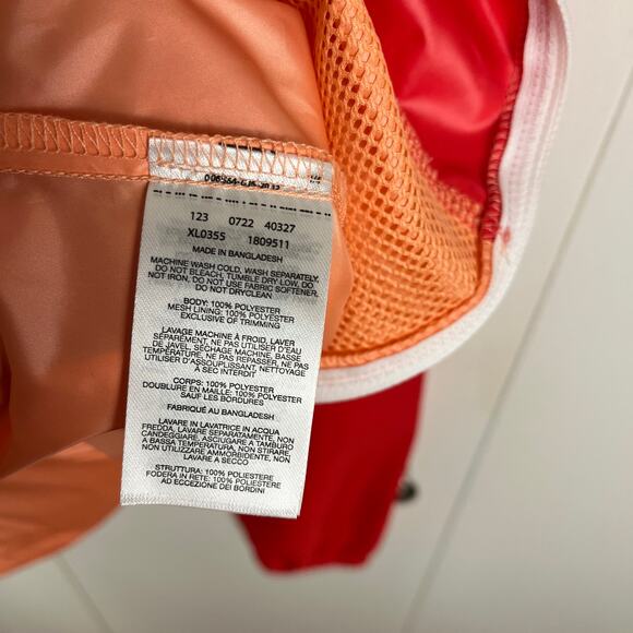 Columbia Womans Windbreaker Jacket Medium Center Ridge Tangerine Hoodie - Picture 7 of 7